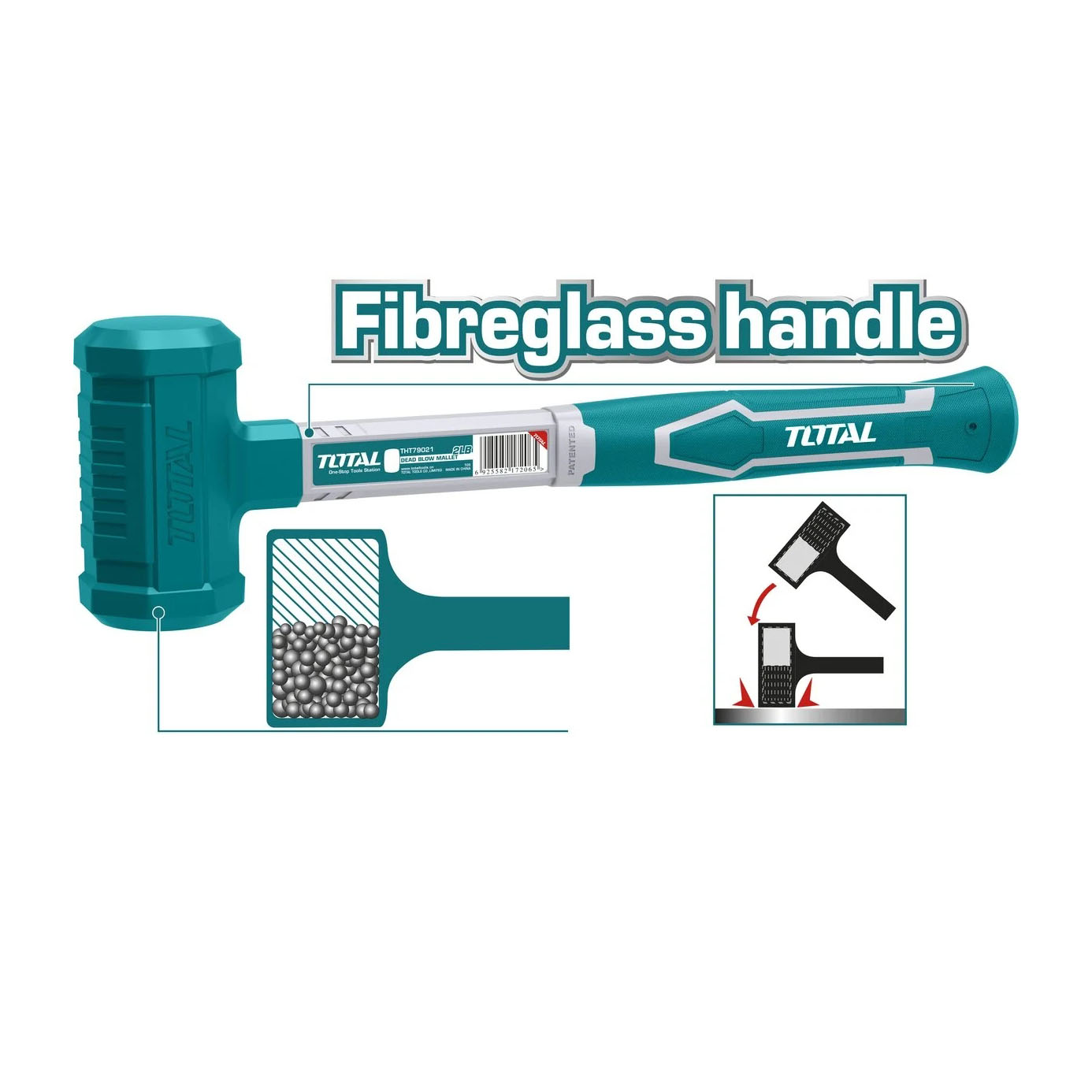 Búa nhựa đầu tròn đập không nảy TOTAL THT79021