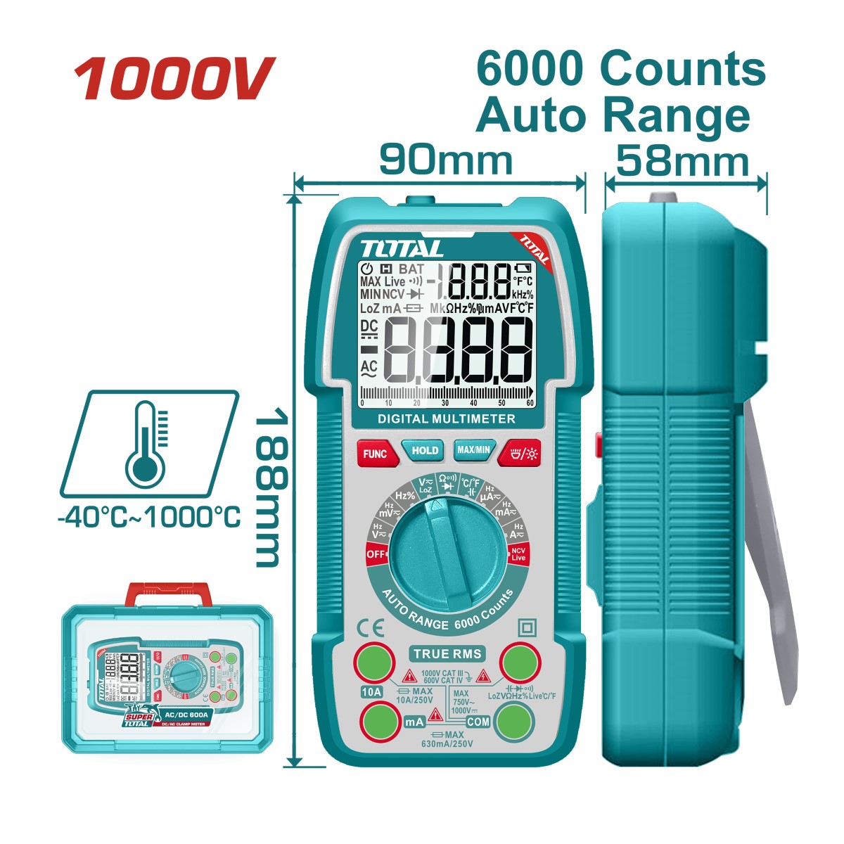 Đồng hồ vạn năng kỹ thuật số - TOTAL - TMT5310004