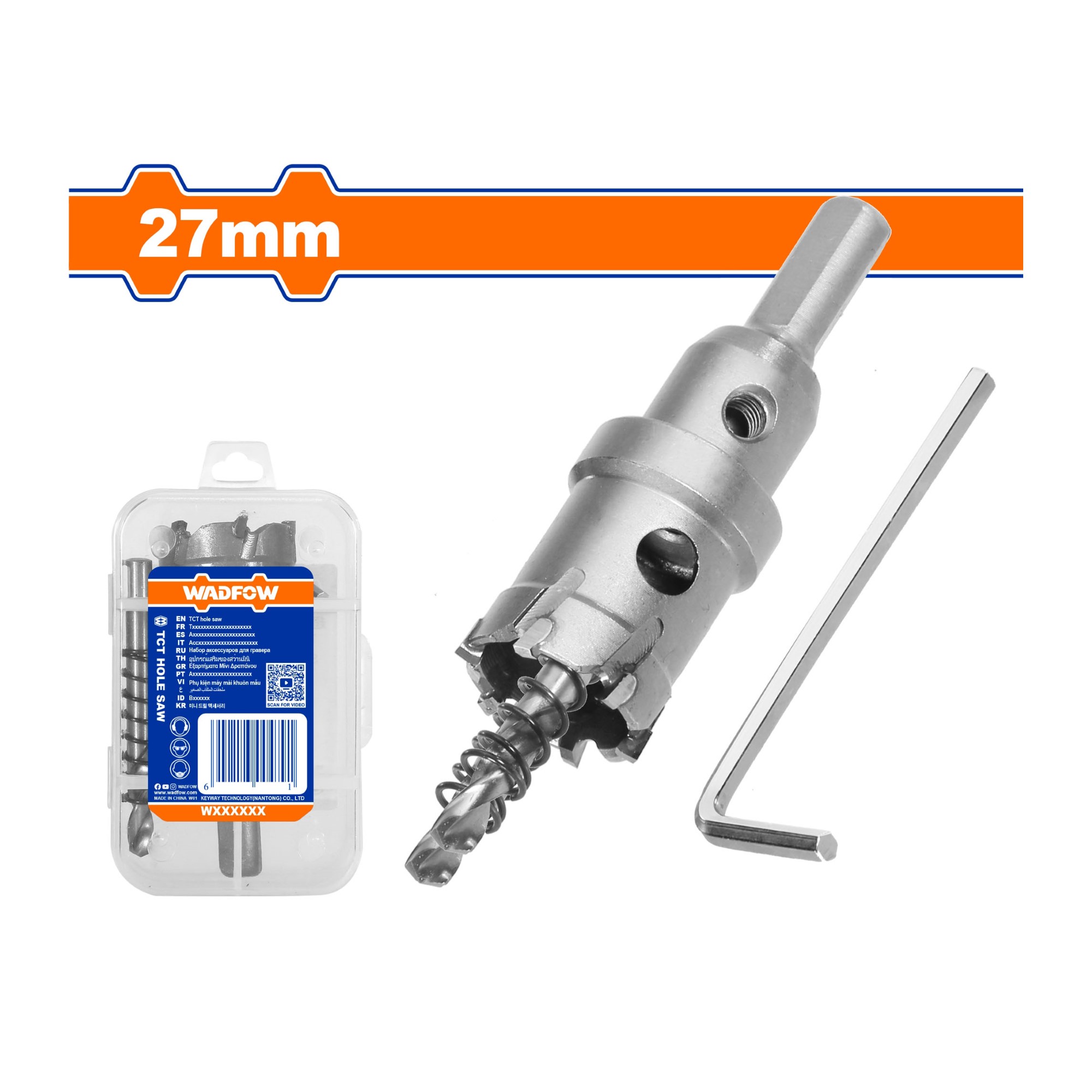 Mũi khoét lỗ inox TCT 27mm - WADFOW - WKJ6B27