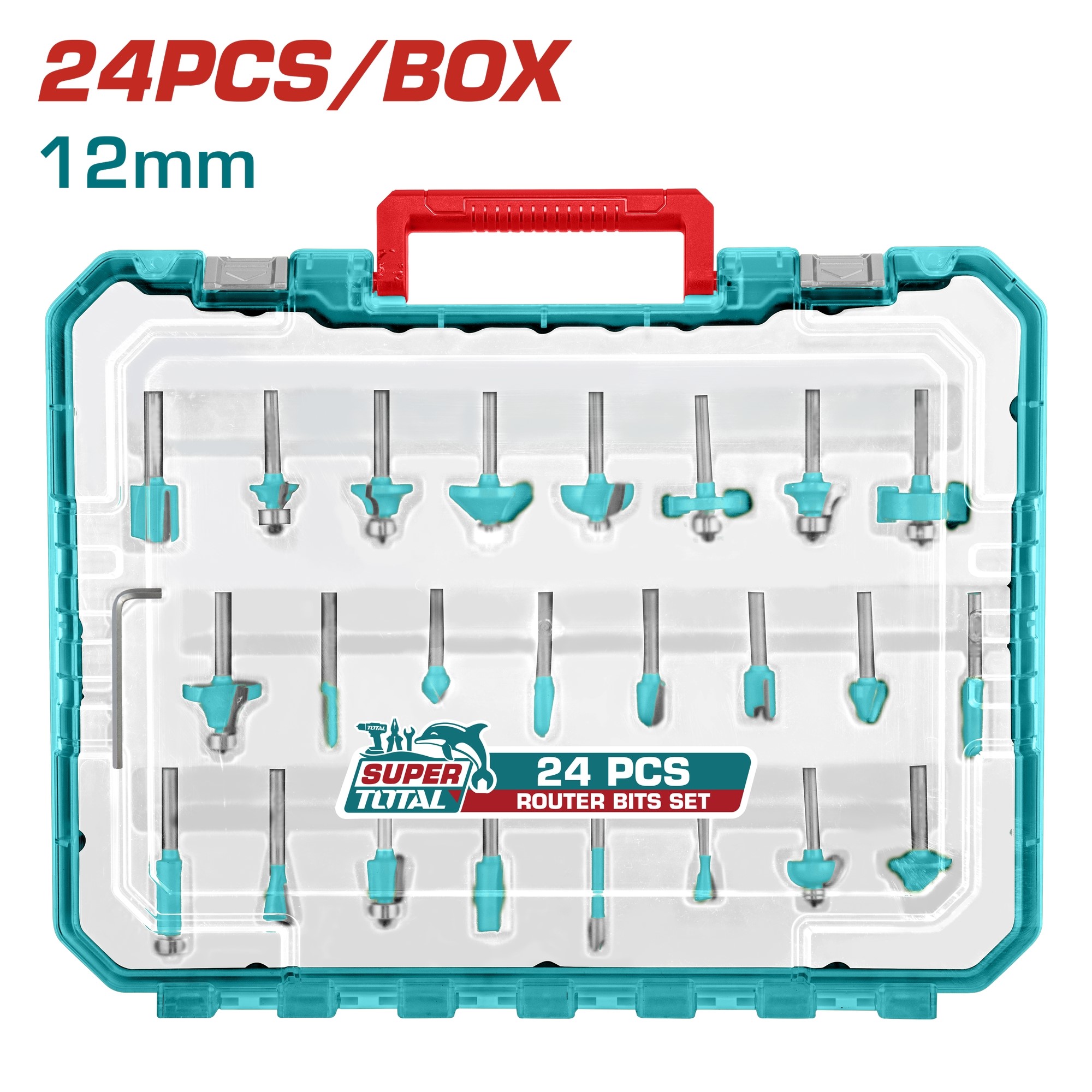 Bộ 24 mũi phay duôi 12mm TOTAL - TACSR12412