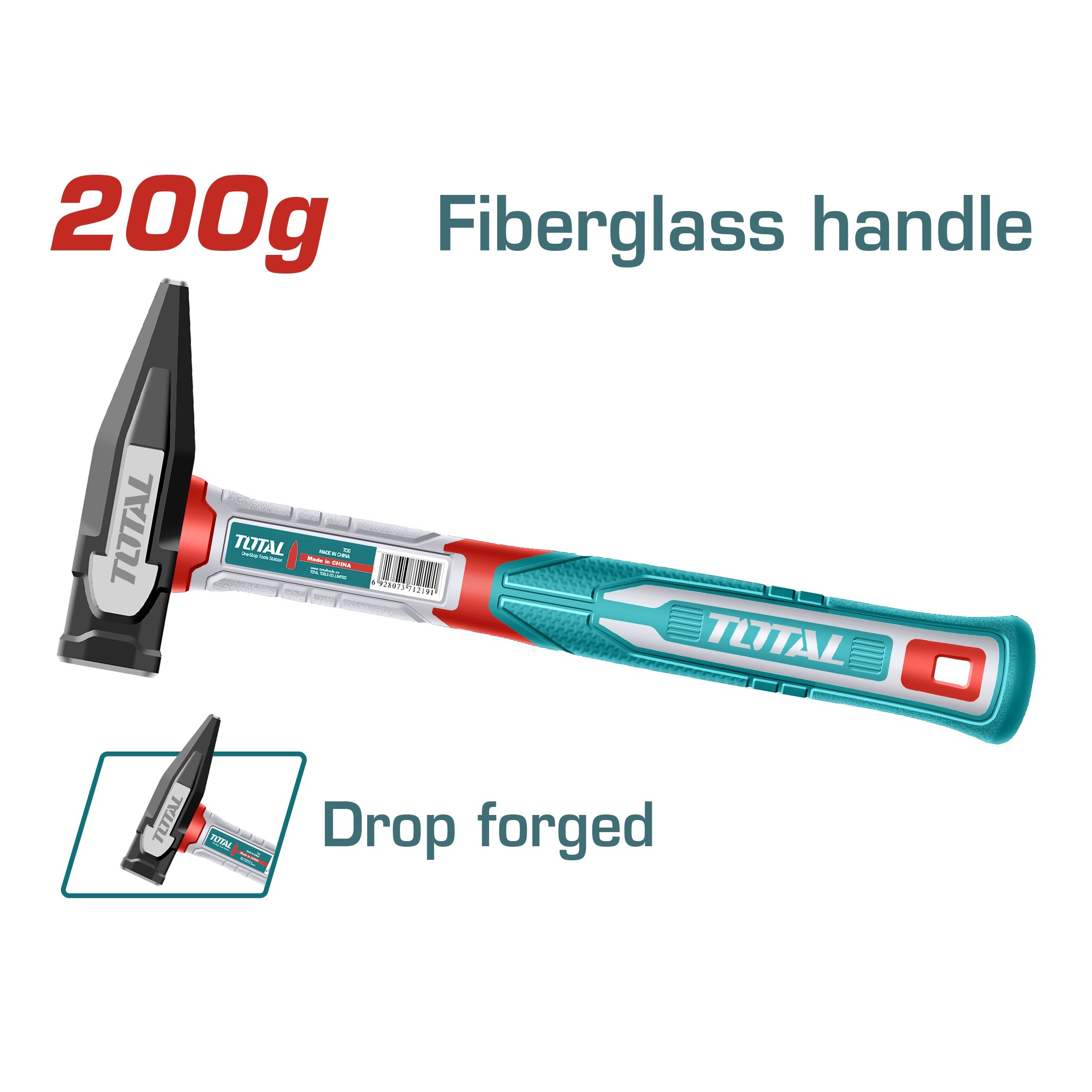 Búa đinh đầu dẹp & vuông 200g TOTAL THMH62200