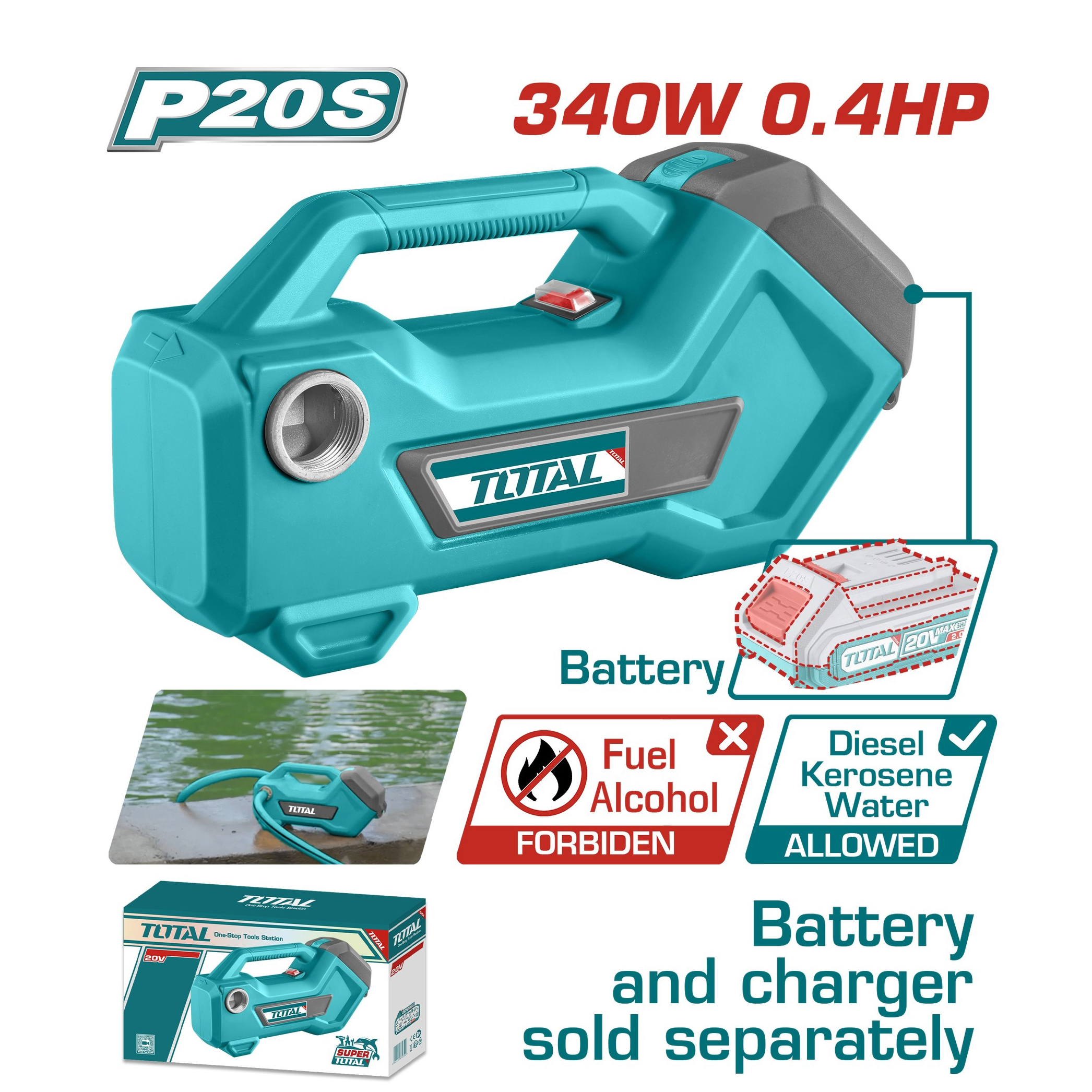 Máy bơm hút chất lỏng dùng Pin 20V TOTAL TTPLI2001