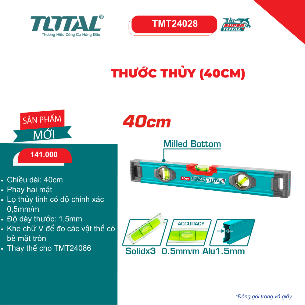 Thước thủy (40cm) TOTAL - TMT24028