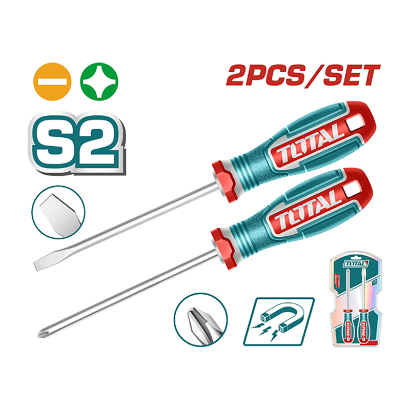 Bộ 2 tua vít dẹp và bake TOTAL - TKSDS0226