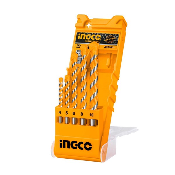 Bộ 5 mũi khoan bê tông đuôi trơn INGCO AKD3051