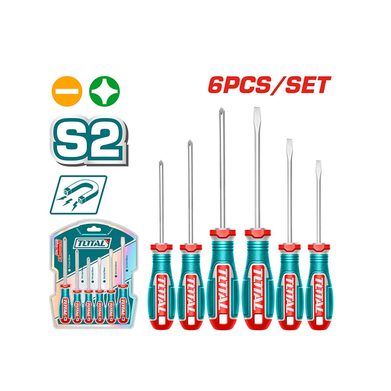 Bộ 6 tua vít dẹp và bake TOTAL - TKSDS0626