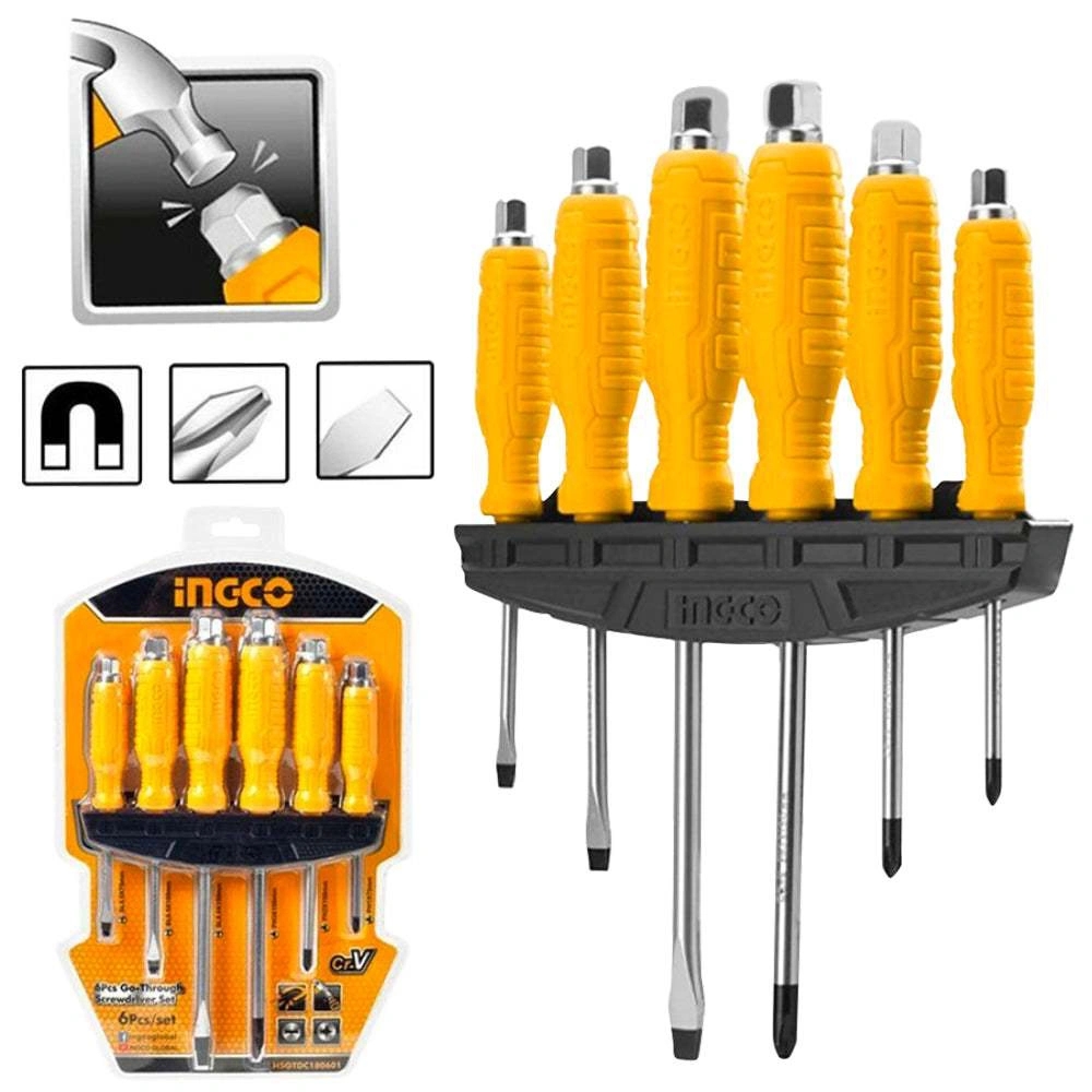 Bộ 6 tua vít đóng xuyên INGCO HSGTDC180601