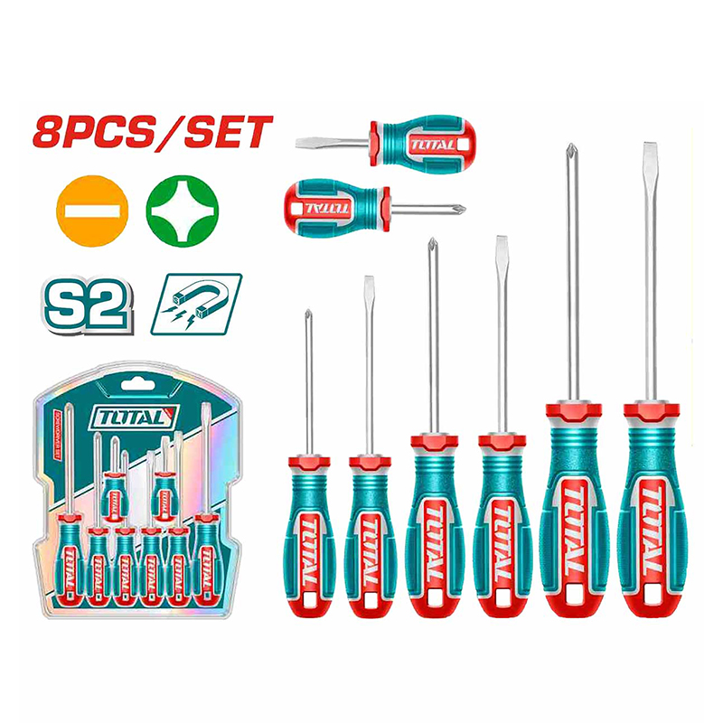 Bộ 8 tua vít dẹp và bake TOTAL - TKSDS0826