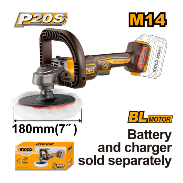 Máy đánh bóng dùng pin 20V-180mm (không kèm pin và sạc) INGCO - APLI2018