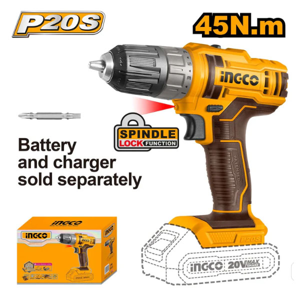Máy khoan dùng pin 20V-52Nm (không kèm pin và sạc) INGCO - CDLI204531