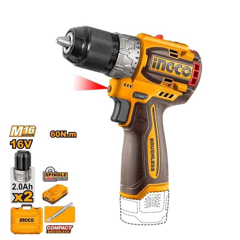 Máy khoan nhỏ gọn dùng pin 16V-60Nm INGCO - CDLI16682