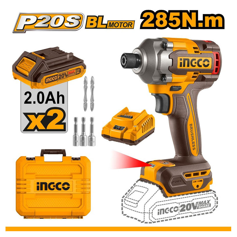 Máy siết vít dùng pin 20V-285Nm INGCO - CIRLI2028