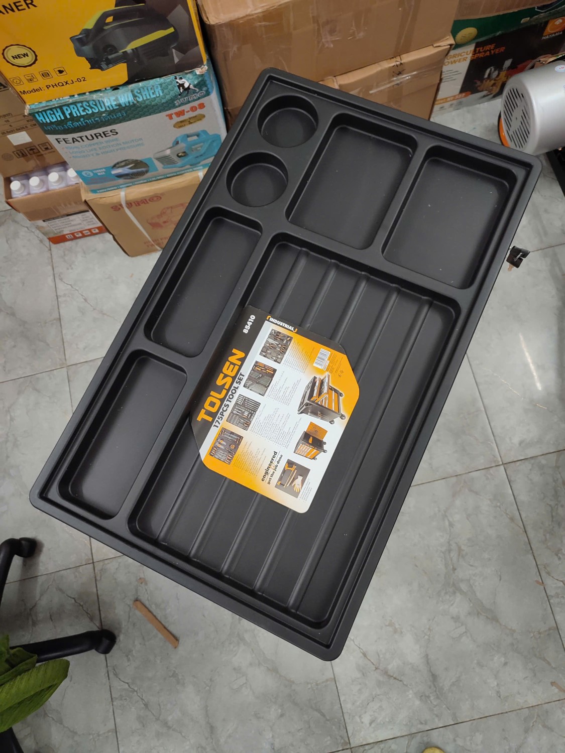Bộ Dụng Cụ 175 Chi Tiết TOLSEN 85410 - mặt trên