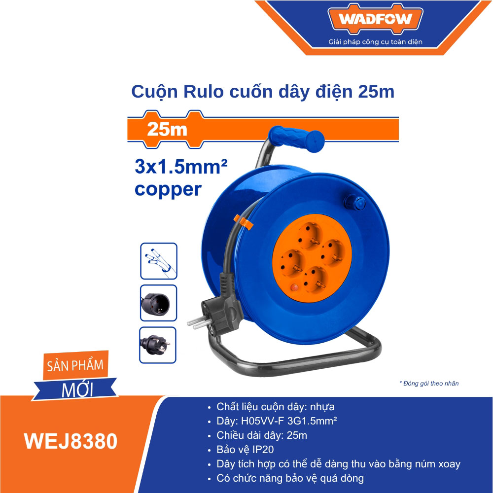 Cuộn Rulo cuốn dây điện 25m WADFOW - WEJ8380