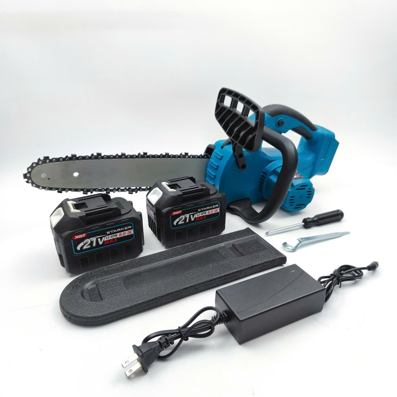 Máy cưa xích dùng pin K-MART KM250DRE  20V lam xích 12Inch - Bên trái