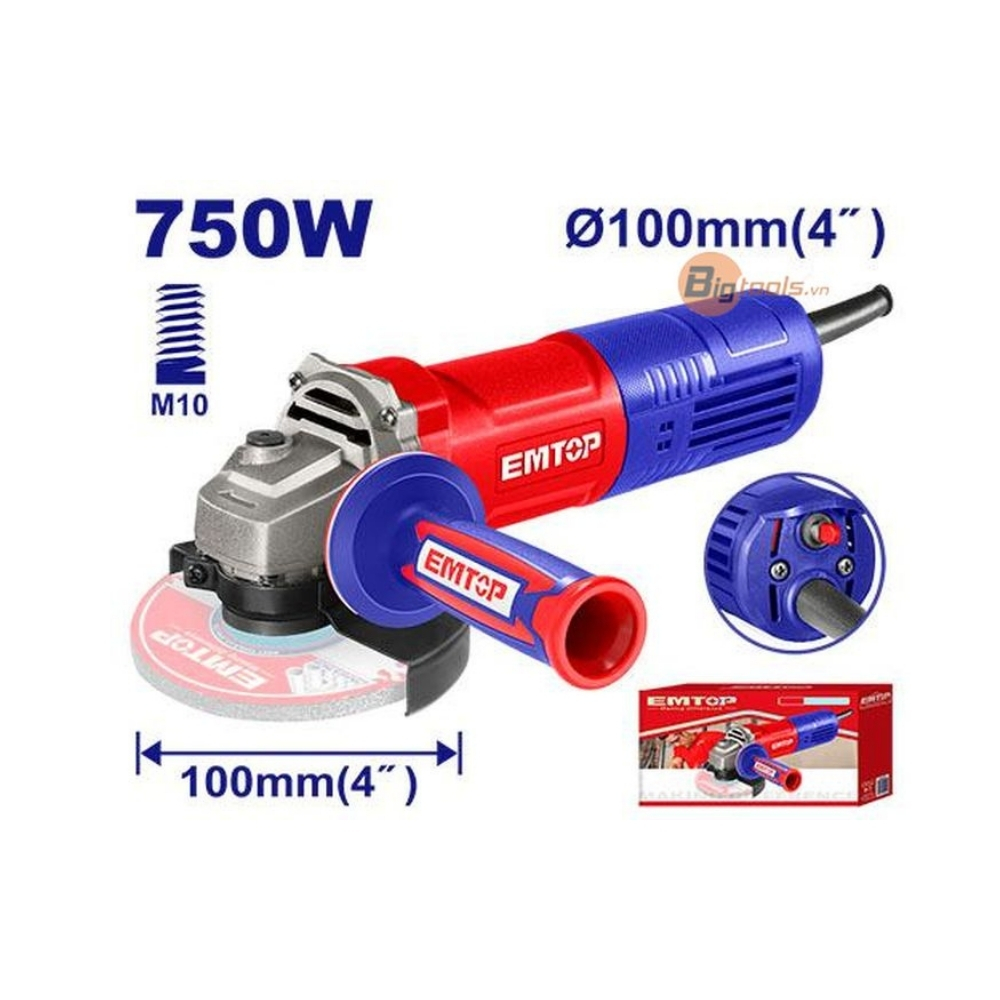 Máy mài 100mm (công tắc đuôi) EMTOP - EAGR07542