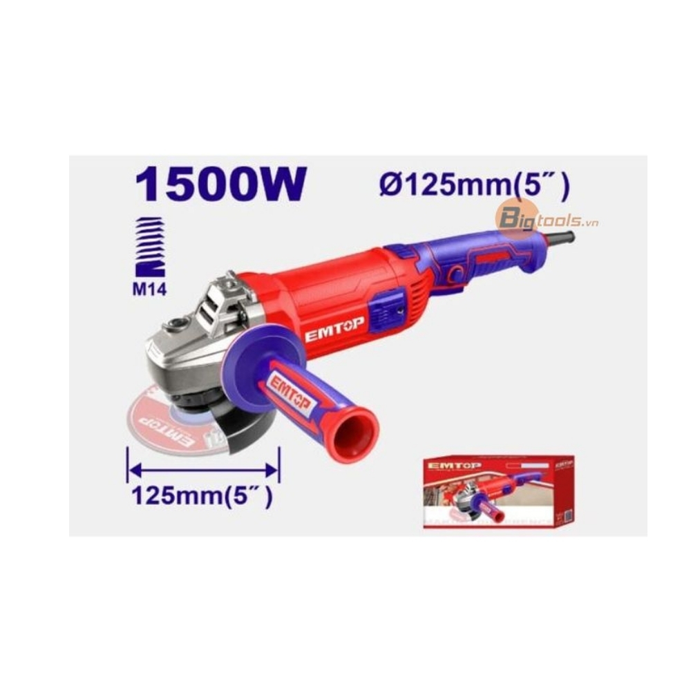 Máy mài tay dài 125mm (công tắc bóp) EMTOP - EAGR15153