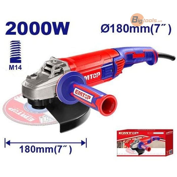 Máy mài tay dài 180mm (công tắc bóp) EMTOP - EAGR20073