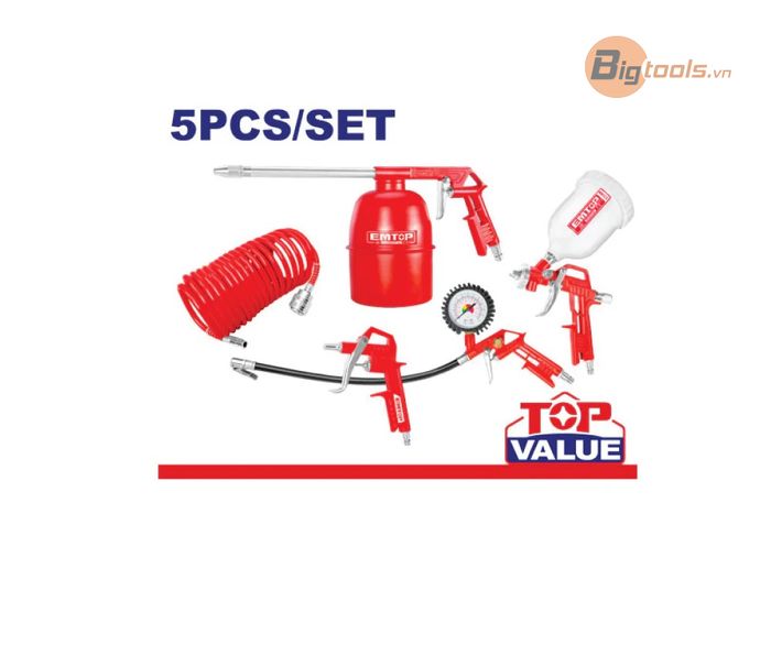 Bộ dụng cụ khí nén 5 món EMTOP - EATLS0503J