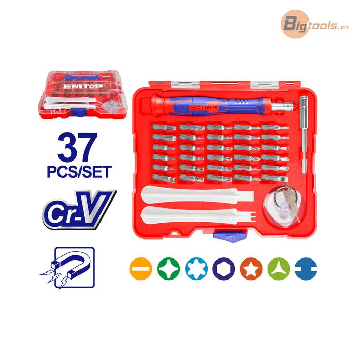 Bộ tua vít chính xác 37 chiếc EMTOP - EBST03702