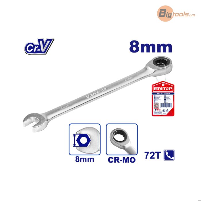Cờ lê vòng miệng tự động EMTOP - ECSPAR081