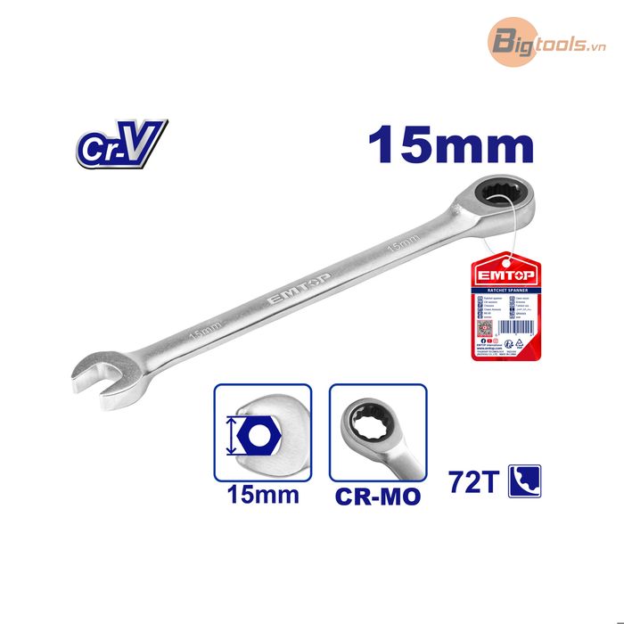Cờ lê vòng miệng tự động EMTOP - ECSPAR151