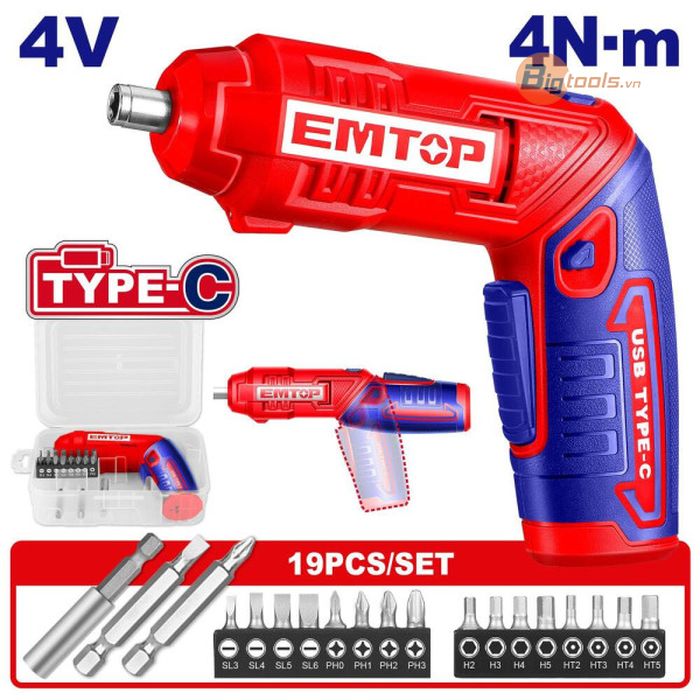 Bộ máy siết vít TYPE- C  EMTOP - ECSR0408