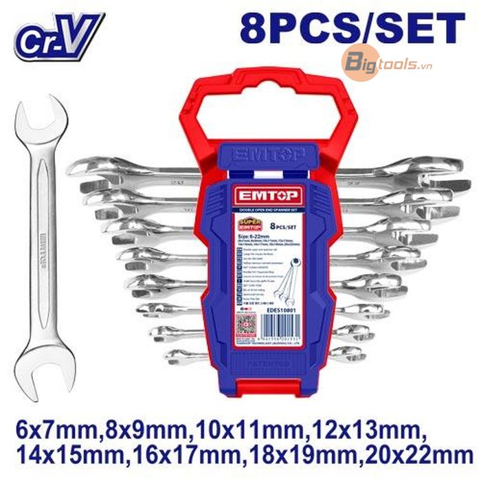 Bộ cờ lê mở đôi EMTOP - EDES10801