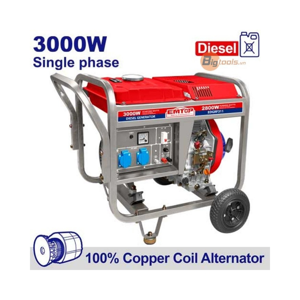 Máy phát điện chạy dầu Diesel EMTOP - EDGRF311