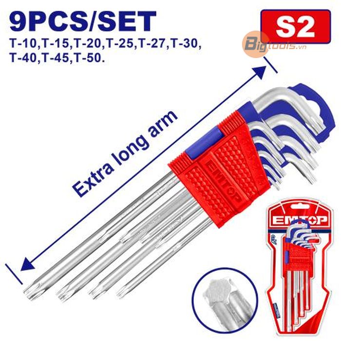 Bộ  lục giác hoa thị dài EMTOP - EHKY3092