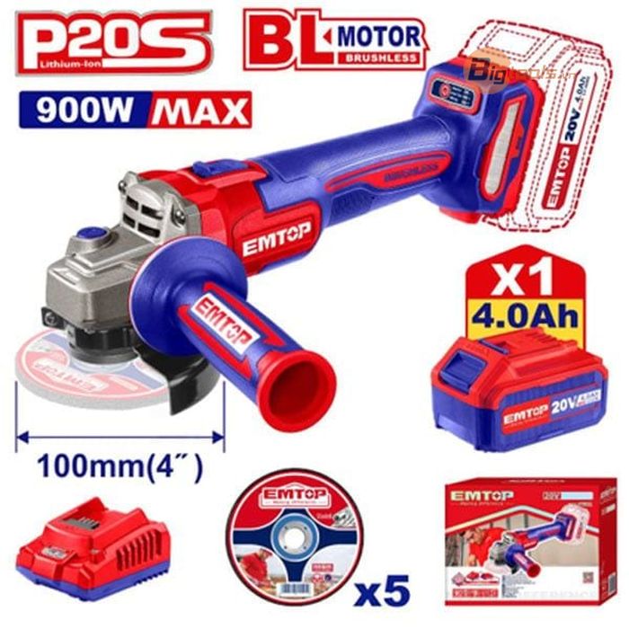 Bộ máy mài góc pin  EMTOP - ELAG261021
