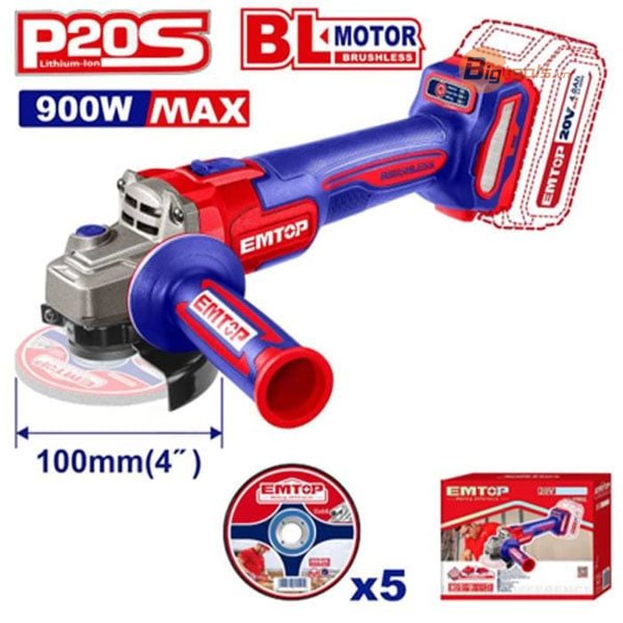 Thân máy mài góc pin  EMTOP - ELAG261021-T