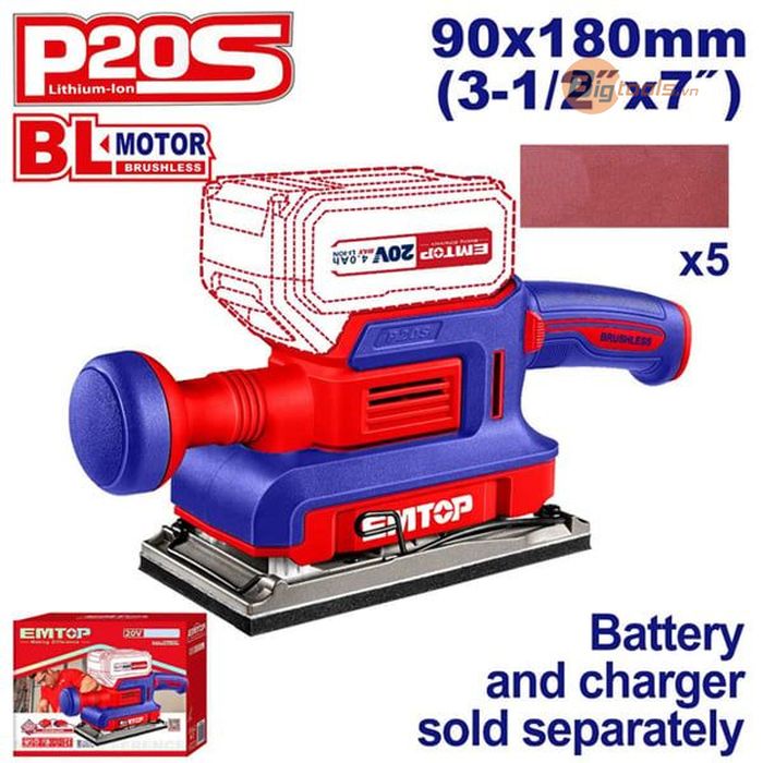 Thân máy chà nhám chữ nhật pin EMTOP - ELFS2031