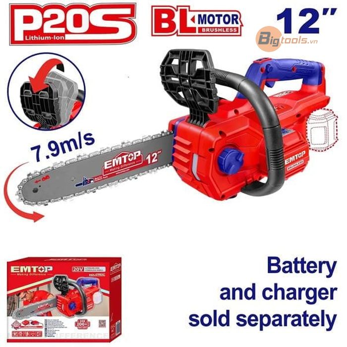 Thân máy cưa xích pin  EMTOP - ELGA20128