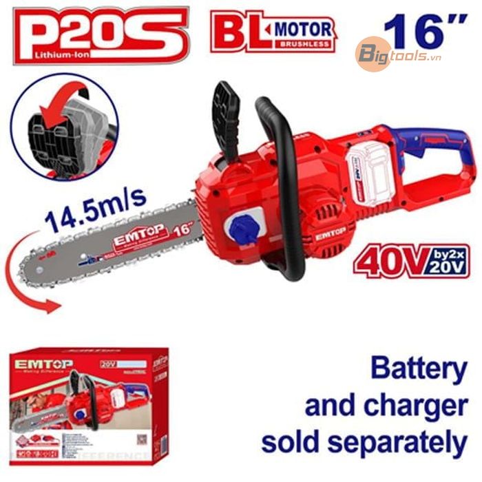 Thân máy cưa xích pin  EMTOP - ELGA40168