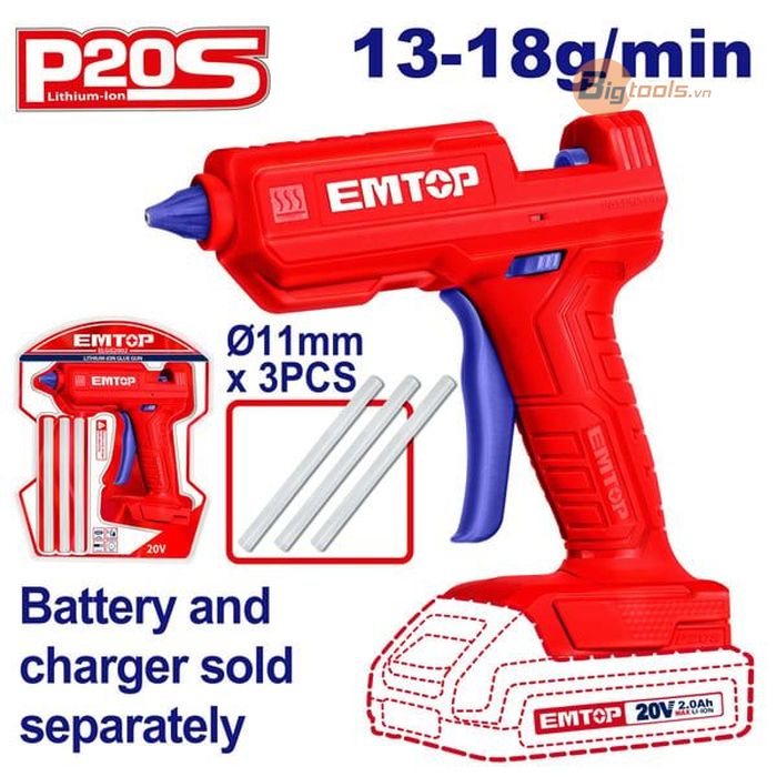 Thân máy bắn keo nến pin EMTOP - ELGG2002