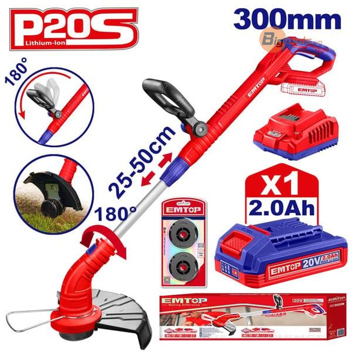 Bộ máy cắt cỏ pin  EMTOP - ELGT203011