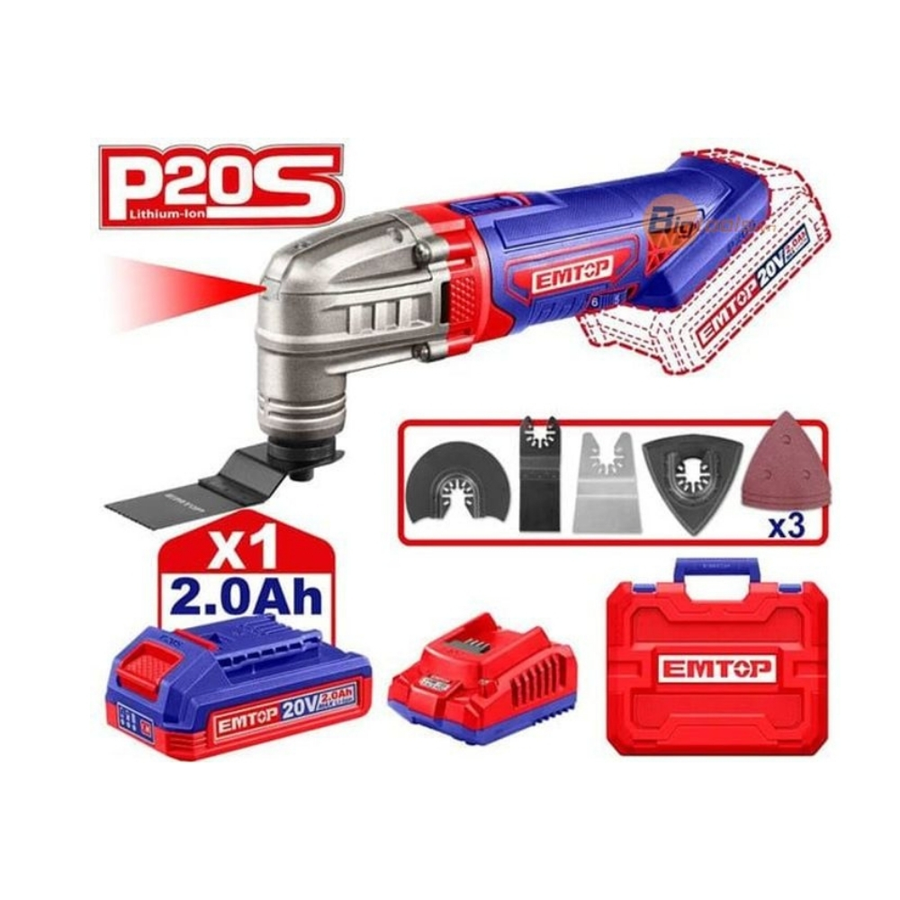 Bộ máy cắt góc rung pin  EMTOP - ELMF20221