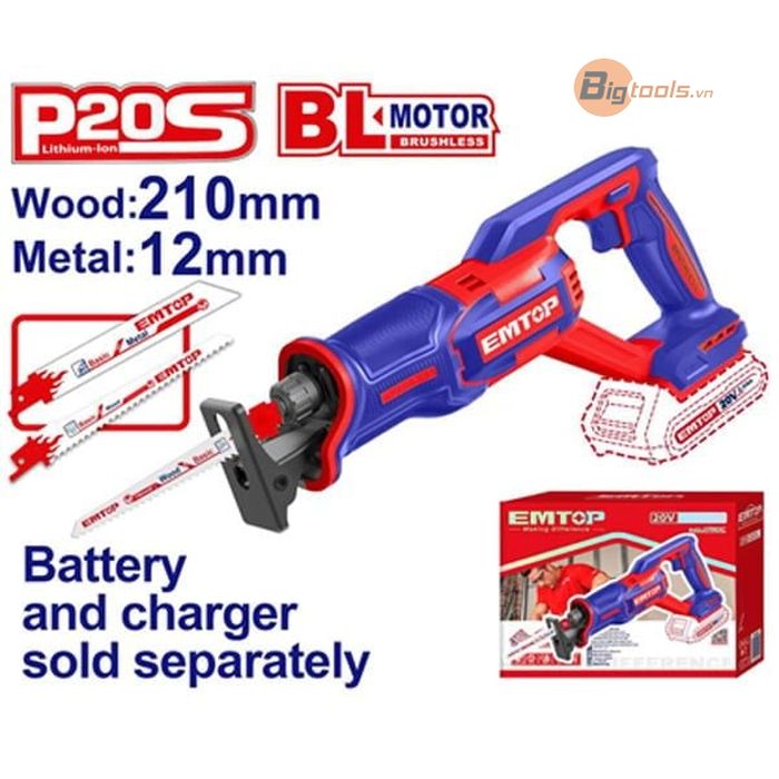 Thân máy cưa kiếm pin EMTOP - ELRS202108