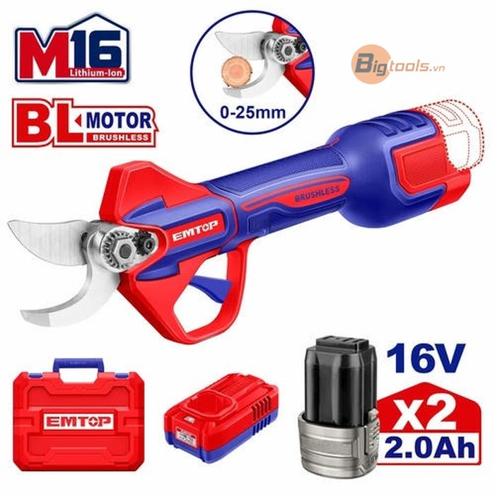 Bộ máy căt cành pin 16.8V  EMTOP - ELSL162582