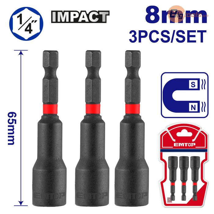 Bộ 3 đầu nối dài chân lục giác. EMTOP - EMNS0831