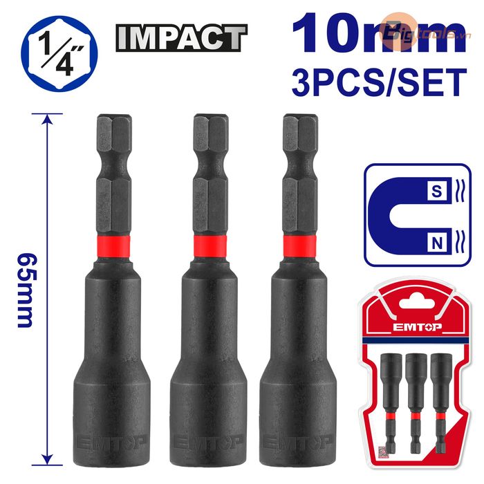 Bộ 3 đầu nối dài chân lục giác. EMTOP - EMNS1031