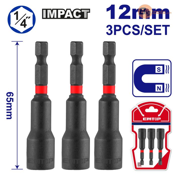 Bộ 3 đầu nối dài chân lục giác. EMTOP - EMNS1232