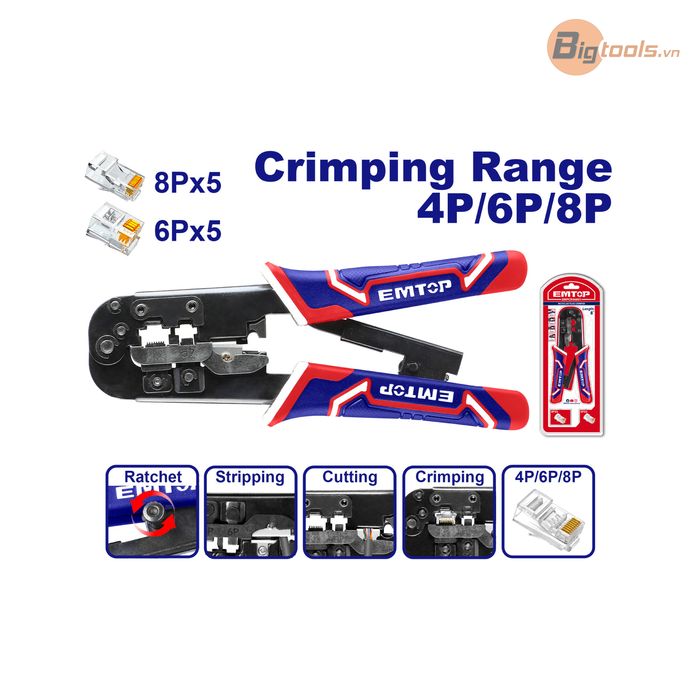 Kìm bấm cos viễn thông EMTOP - EMPCR46801