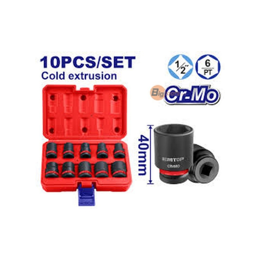 Bộ 10 đầu tuýp 1/2" EMTOP - EMSS12101