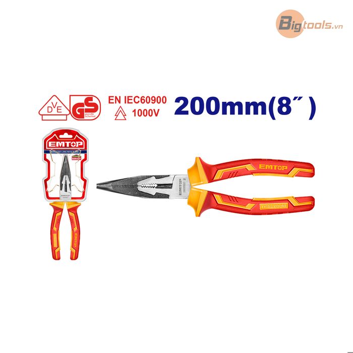 Kìm mũi nhọn cách điện EMTOP - EPLRL0831