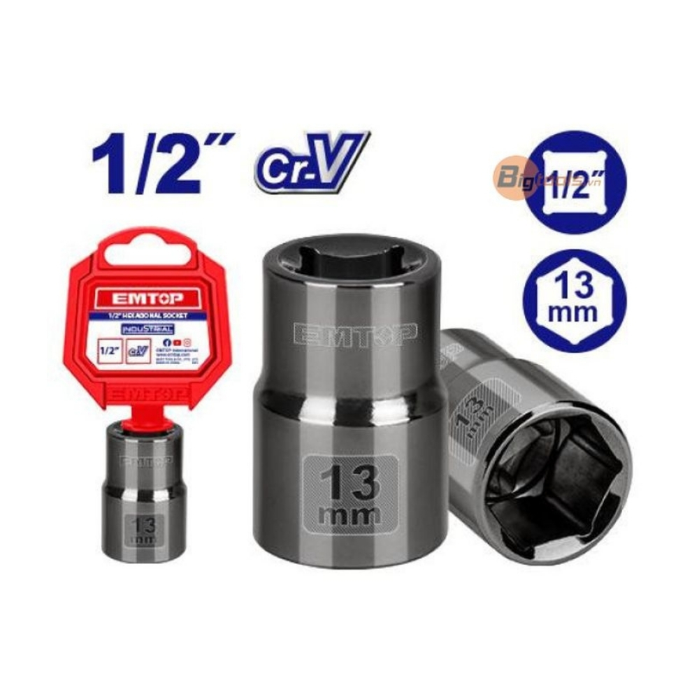 Đầu tuýp 13mm 1/2" EMTOP - ESCT12131