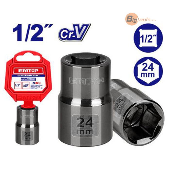 Đầu tuýp 24mm 1/2" EMTOP - ESCT12241