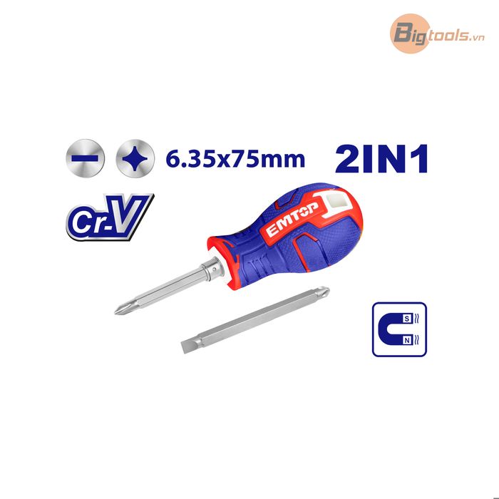 Tua vít 2 đầu (đầu bake và đầu dẹp) EMTOP - ESDRH0201