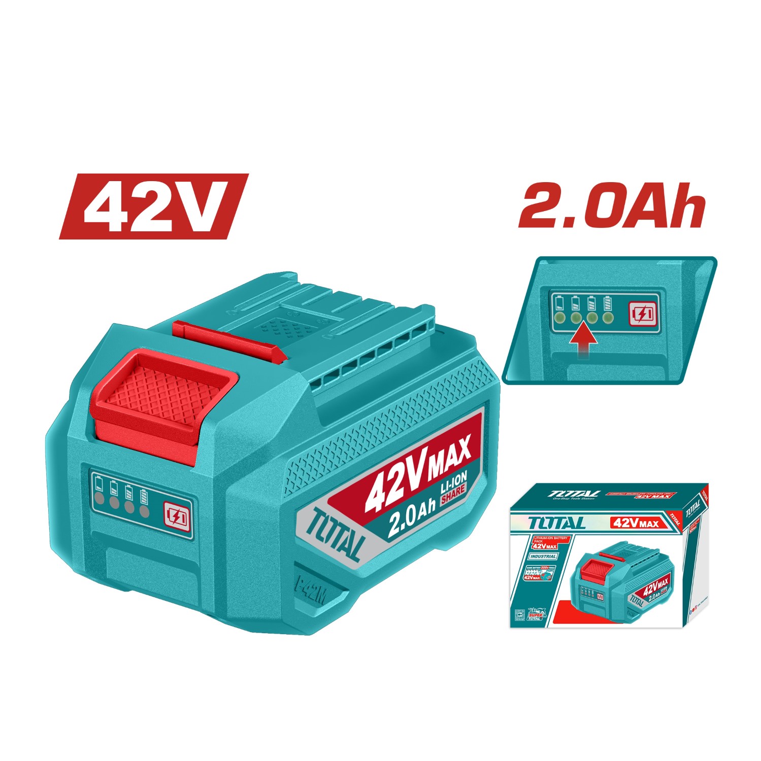 Pin Lithium 42V/ 2.0Ah - TOTAL - TFBLI42201